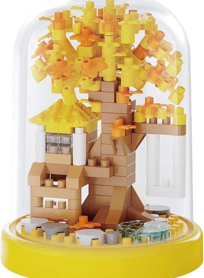 Autumn Tree House Micro Bricks Building Blocks Creative Toy Gift For Kids Adults - Image 1
